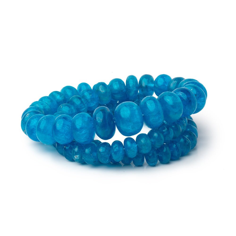 5-10mm Neon Blue Apatite Plain Rondelle Beads 15.5 inch 87 pieces AA - Beadsofcambay.com