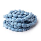 5 - 12mm Owyhee Denim Blue Opal Plain Oval Beads 16 inch 42 pieces - Beadsofcambay.com