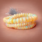 5 - 13mm Golden Ethiopian Opal Plain Rondelle 20 inch 100 Beads AAA - Beadsofcambay.com