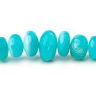 5 - 14mm Peruvian Blue Opal Plain Rondelles 20 inch 109 Beads AAA - Beadsofcambay.com