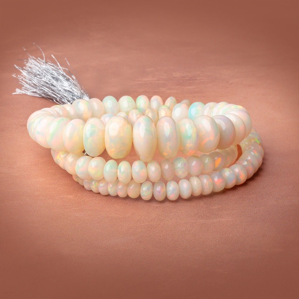 5 - 16mm Ethiopian Opal Plain Rondelle 20 inch 94 Beads AAA - Beadsofcambay.com