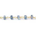 5 - 5.5mm Kyanite Faceted Rondelle on Vermeil Chain - Beadsofcambay.com