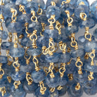 5 - 5.5mm Kyanite Faceted Rondelle on Vermeil Chain - Beadsofcambay.com