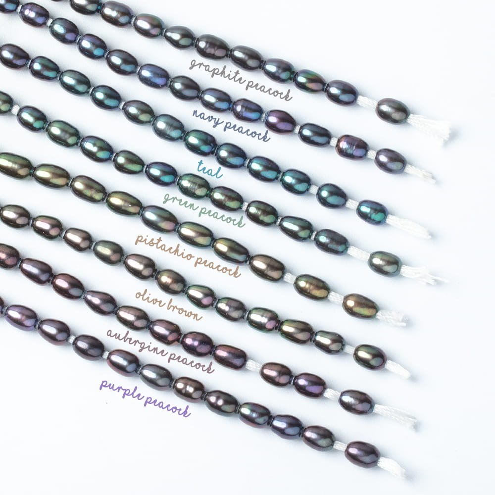 5 - 5.5mm Oval Freshwater Pearl with 1.5mm Large Hole - 15.5 inch Strand - Beadsofcambay.com