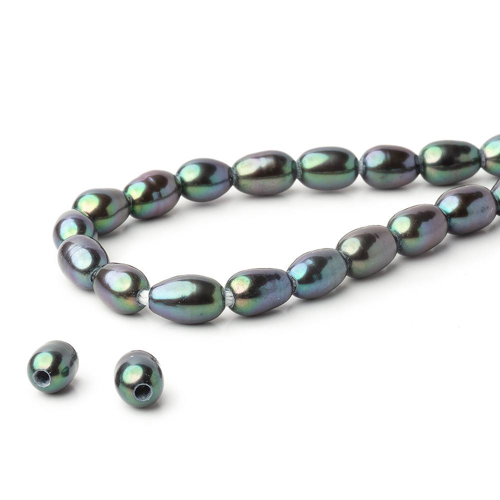 5 - 5.5mm Oval Freshwater Pearl with 1.5mm Large Hole - 15.5 inch Strand - Beadsofcambay.com