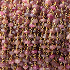5 - 5.5mm Pink Tourmaline Faceted Rondelle Beads on Vermeil Chain - Beadsofcambay.com