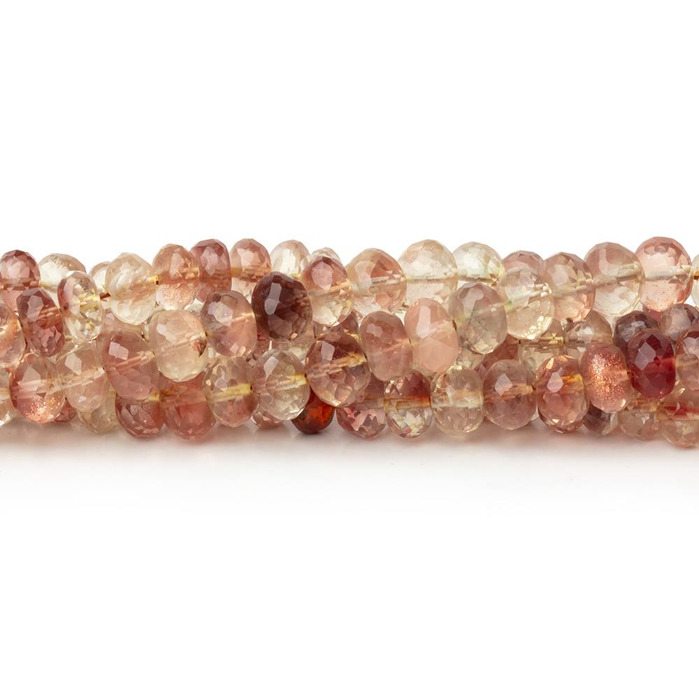 5 - 5.7mm Oregon Sunstone Faceted Rondelle Beads 16 inch 105 pieces AAA - Beadsofcambay.com