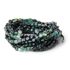 5 - 6mm Indicolite & Green Tourmaline Faceted Cushion 16 inch 58 Beads - Beadsofcambay.com