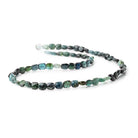 5 - 6mm Indicolite & Green Tourmaline Faceted Cushion 16 inch 58 Beads - Beadsofcambay.com