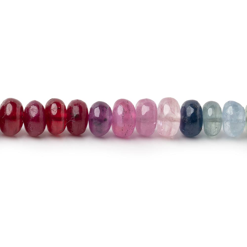 5-6mm Multi Color Sapphire Plain Rondelle Beads 18 inch 142 pieces AA - Beadsofcambay.com
