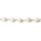 5 - 6mm Off White Petite Ultra Baroque Pearls on Gold Plated Chain - Beadsofcambay.com