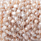 5 - 6mm Pink Baroque Pearls on Silver Plated Chain - Beadsofcambay.com