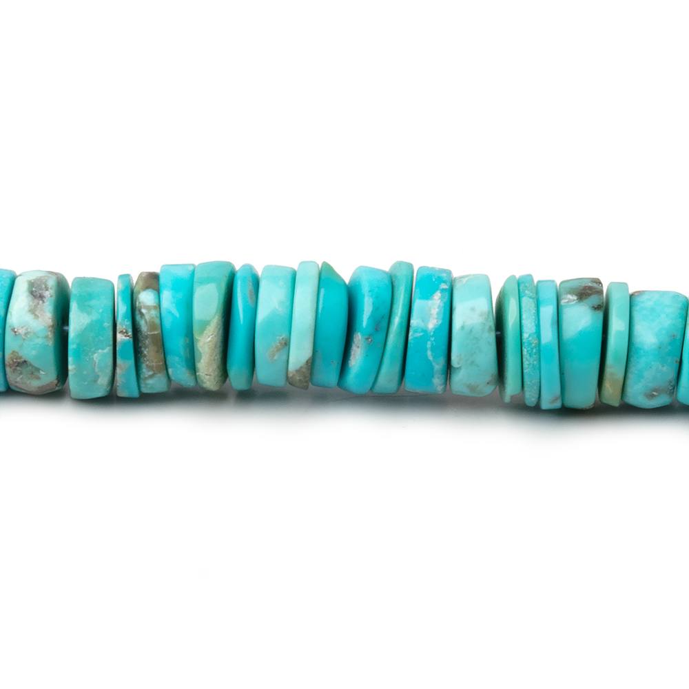 5-6mm Sleeping Beauty Turquoise Plain Heishi Beads 15 inch 266 pieces - Beadsofcambay.com