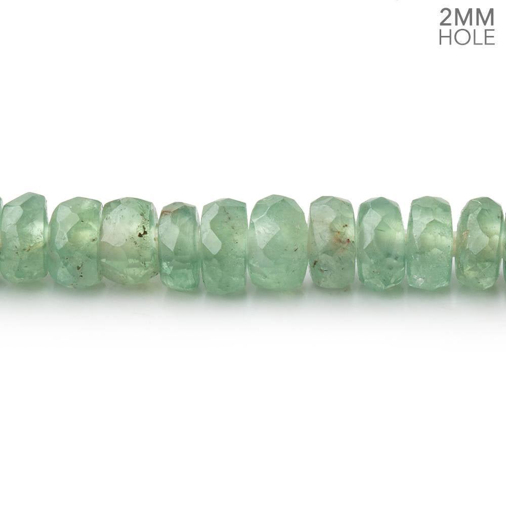 5-7mm Green Kyanite 2mm Large Hole Faceted Rondelle 8 inch 62 Beads - Beadsofcambay.com