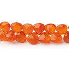 5 - 8mm Carnelian Faceted Heart Beads 8.5 inch 60 pieces - Beadsofcambay.com