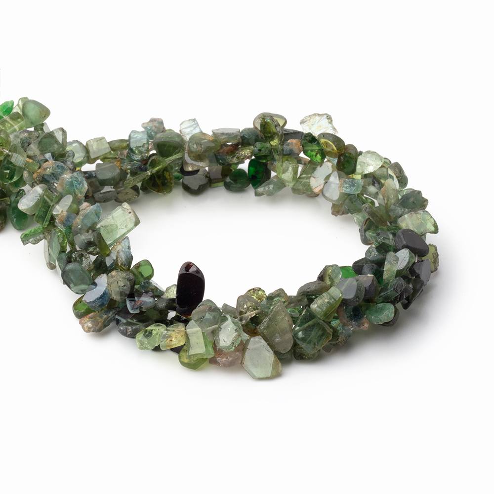 5 - 8mm Green Tourmaline Slice Beads 7.75 inch 54 pieces - Beadsofcambay.com