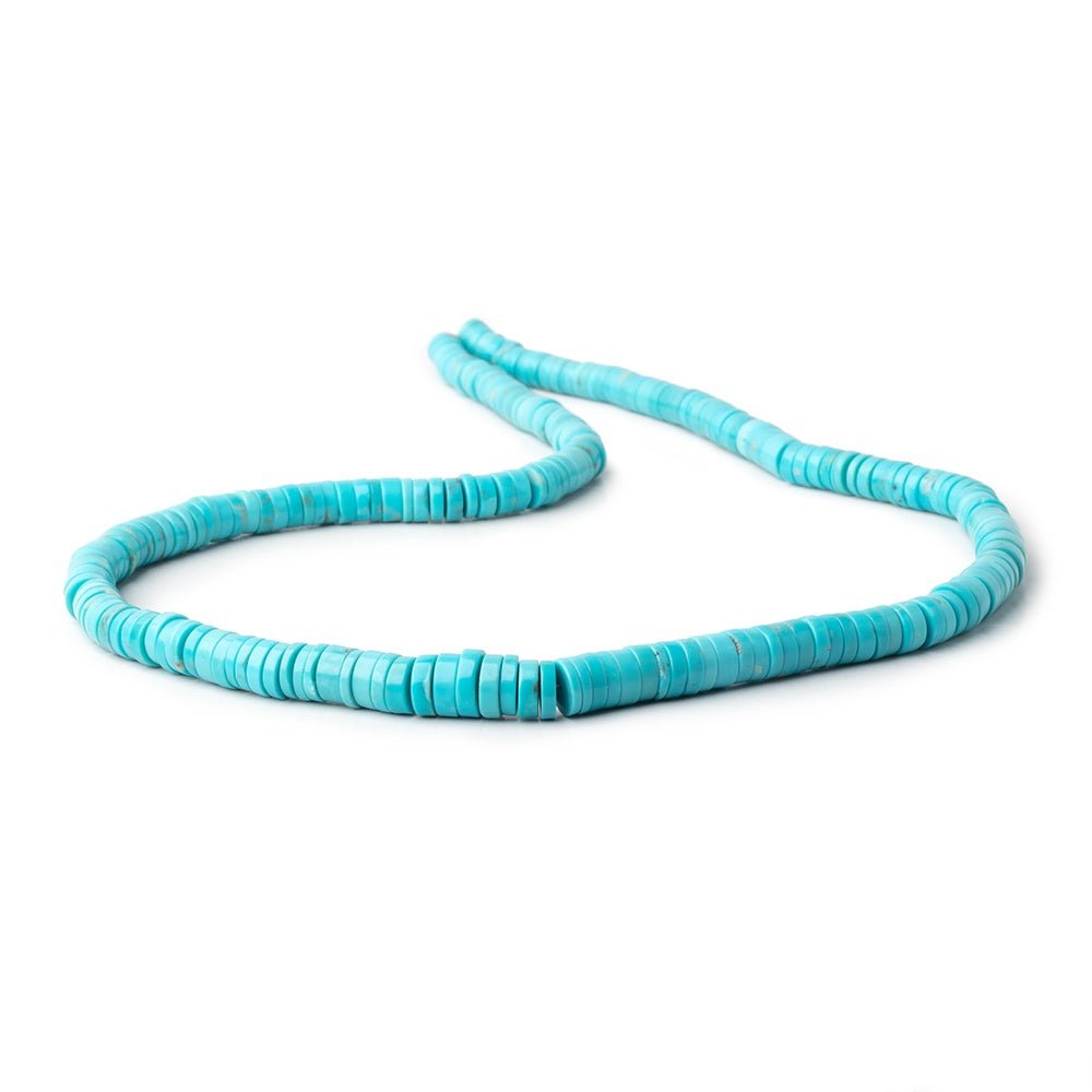 5-8mm Sleeping Beauty Turquoise Plain Heishi Beads 18 inch 235 pieces - Beadsofcambay.com