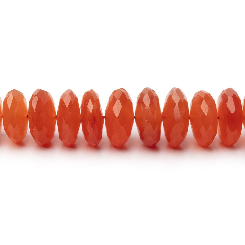 5 - 9.5mm Dark Carnelian German Faceted Rondelle 16 inch 140 Beads AA - Beadsofcambay.com