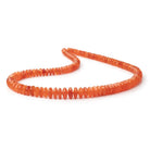 5 - 9.5mm Dark Carnelian German Faceted Rondelle 16 inch 140 Beads AA - Beadsofcambay.com