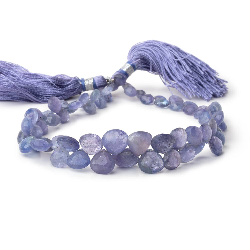 5-9.5mm Tanzanite Faceted Heart Beads 9 inch 68 pieces - Beadsofcambay.com