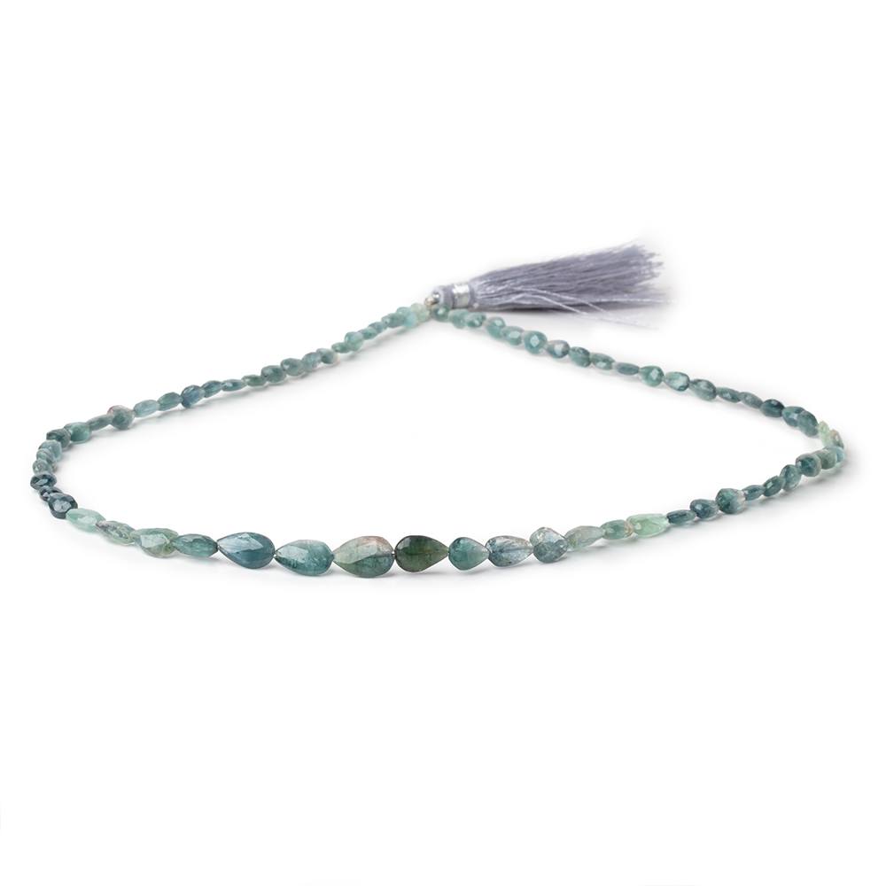 5 - 9mm Bi - Color Indicolite Tourmaline Faceted Pear 15.5 inch 62 Beads - Beadsofcambay.com