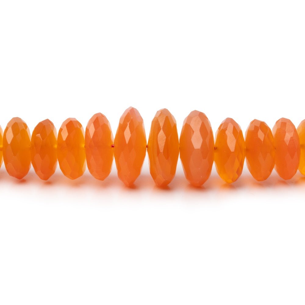 5 - 9mm Carnelian German Faceted Rondelle 16 inch 140 Beads AA - Beadsofcambay.com