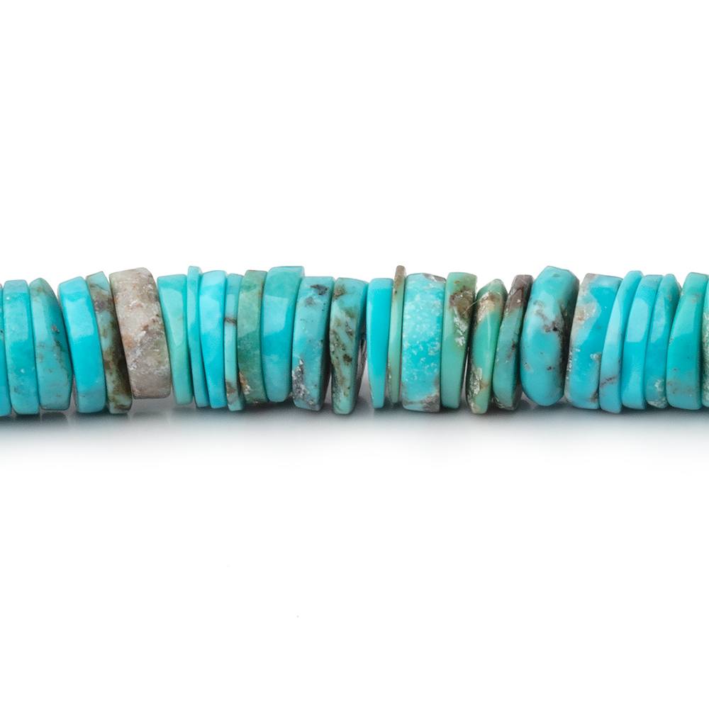 7-7.5mm Sleeping Beauty Turquoise Plain Heishi Beads 16 inch 285 pieces - BeadsofCambay.com