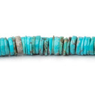 7-7.5mm Sleeping Beauty Turquoise Plain Heishi Beads 16 inch 285 pieces - BeadsofCambay.com