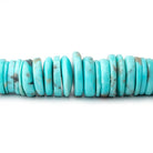 6-11mm Sleeping Beauty Turquoise Plain Heishi Beads 15 inch 200 pieces - BeadsofCambay.com