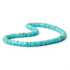 8mm Sleeping Beauty Turquoise Plain Heishi Beads 16 inch 275 pieces - BeadsofCambay.com