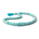 6.5-12.5mm Sleeping Beauty Turquoise Plain Heishi Beads 15 inch 196 pieces - BeadsofCambay.com