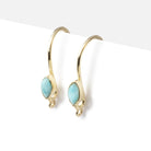 Vermeil Larimar Marquise Earwire Set of 2 pieces - Beadsofcambay.com
