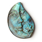50x34mm Labradorite Crescent Moon and Stars Cabochon 1 Piece - Beadsofcambay.com
