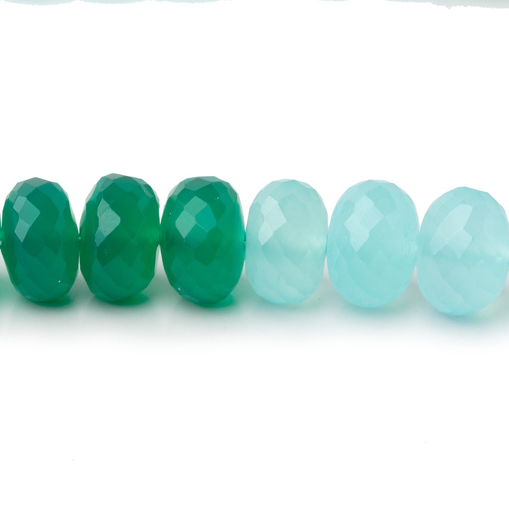 9mm Multi Color Chalcedony Faceted Rondelle 15.5 inch 65 Beads - BeadsofCambay.com
