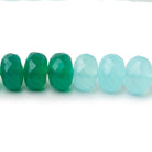 9mm Multi Color Chalcedony Faceted Rondelle 15.5 inch 65 Beads - BeadsofCambay.com