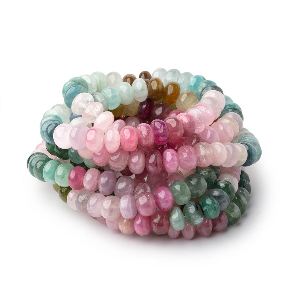 8.5mm Afghani Tourmaline Plain Rondelle 18 inch 88 Beads A - BeadsofCambay.com