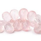 13-18mm Rose Quartz Faceted Pear Beads 8 inch 52 pieces - BeadsofCambay.com