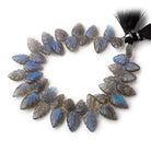 11.5x8-15x9mm Labradorite Carved Leaf Beads 7 inch 38 pieces AA - BeadsofCambay.com