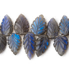 13x9-20x9.5mm Labradorite Carved Leaf Beads 7 inch 33 pieces AA - BeadsofCambay.com