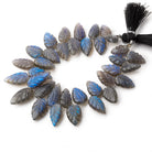 13x9-20x9.5mm Labradorite Carved Leaf Beads 7 inch 33 pieces AA - BeadsofCambay.com