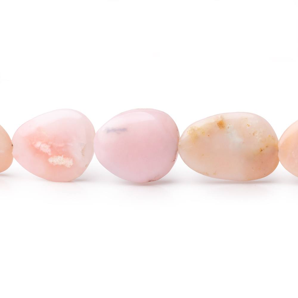 13-16mm Pink Peruvian Opal Plain Nugget Beads 16 inch 27 pieces - BeadsofCambay.com