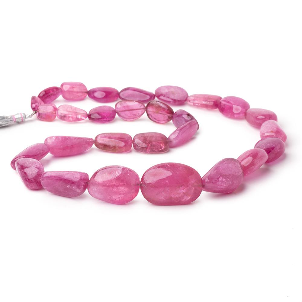 10-28mm Rubellite Tourmaline Plain Nugget Beads 20 inch 28 pieces AA - BeadsofCambay.com