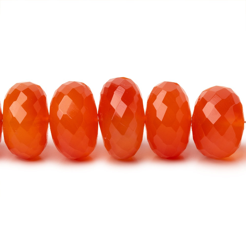 7-11mm Carnelian Faceted Rondelle 16 inch 63 Beads AA - BeadsofCambay.com