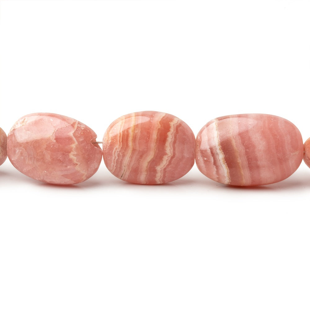 8.5x7-15x10mm Rhodochrosite Plain Oval Beads 15 inch 33 pieces - BeadsofCambay.com