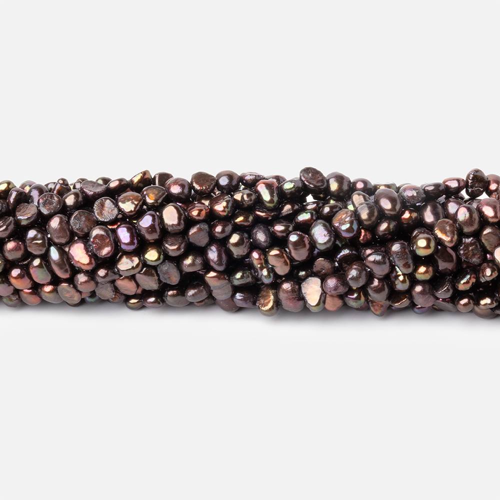 3-4mm Chocolate Petite Baroque Freshwater Pearls 15.5 inch 130 Beads - BeadsofCambay.com