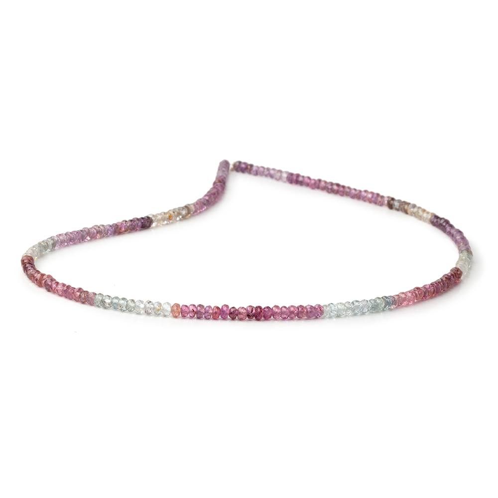 3mm Multi Gemstone Faceted Rondelle Beads 15.25 inch 195 pieces - BeadsofCambay.com