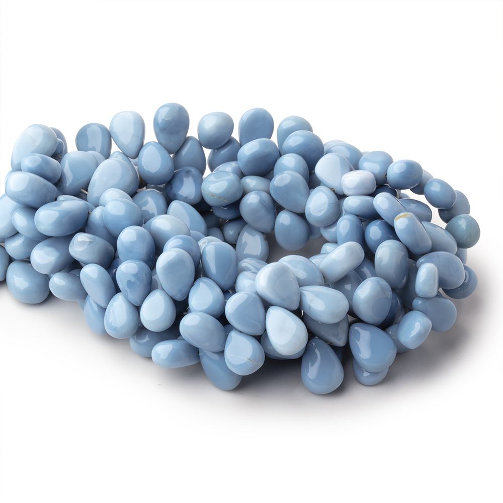 7x6-9x7mm Owyhee Blue Opal Plain Pear Beads 8 inch 48 pieces - BeadsofCambay.com