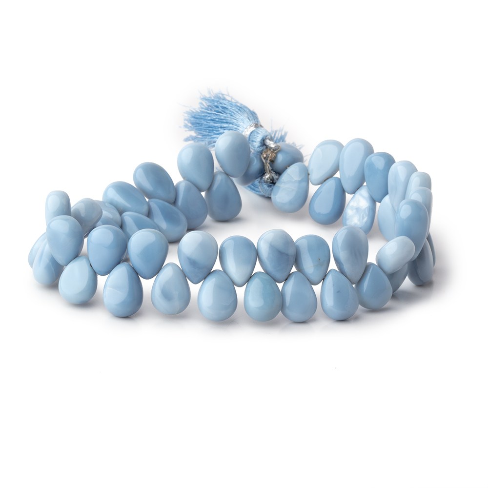 7x6-9x7mm Owyhee Blue Opal Plain Pear Beads 8 inch 48 pieces - BeadsofCambay.com