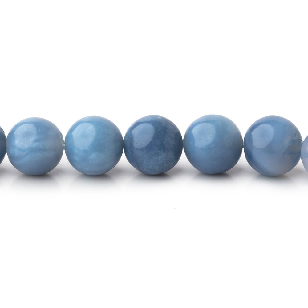 6-8mm Dark Owyhee Blue Opal Plain Round Beads 16 inch 52 pieces - BeadsofCambay.com