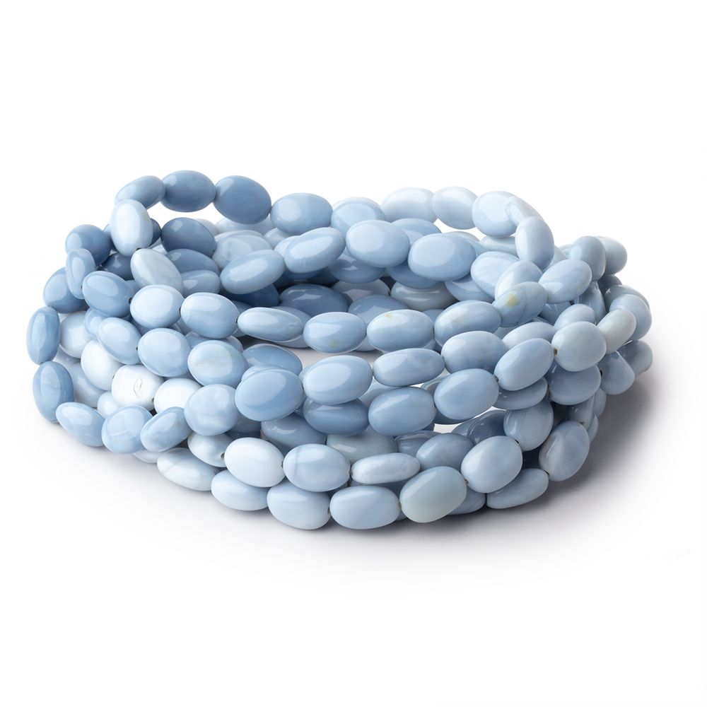 5x4-11x7mm Owyhee Blue Opal Plain Oval Beads 16 inch 39 pieces - BeadsofCambay.com